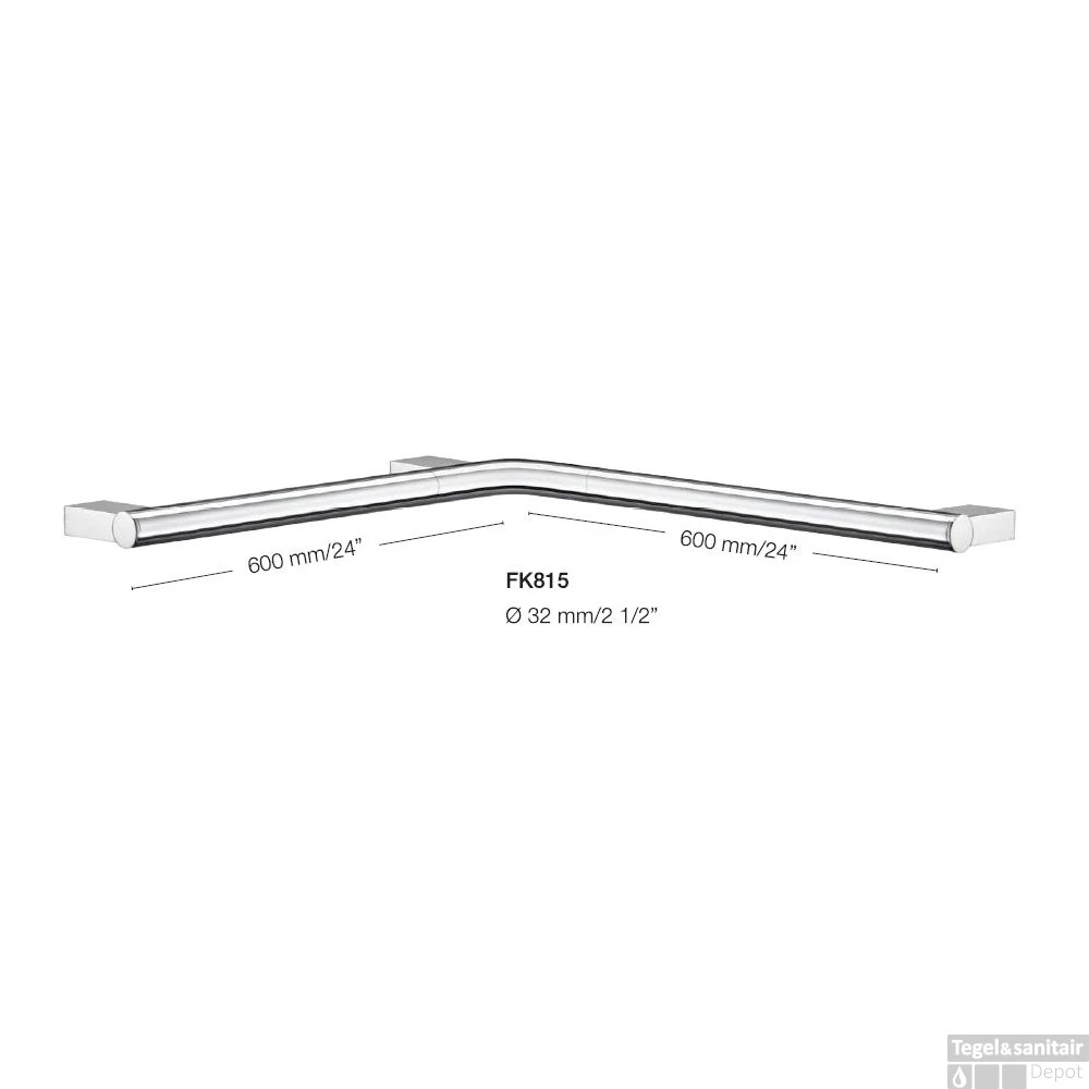 Smedbo Greep Living Hoekgreep 73x73 Cm Gepolijst Chroom 4 Smedbo Greep Living Hoekgreep 73x73 Cm Gepolijst Chroom - Afbeelding 2