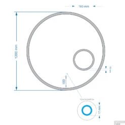 Spiegel Gliss Design Sol Rond 120cm Met LED Verlichting -Sealkin Badkamermeubilair Winkel sol 120