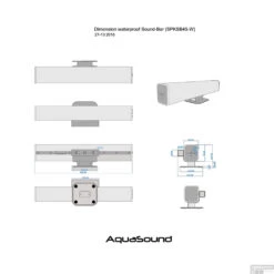 Sound-bar Aquasound D-Sign Bluetooth Speaker Waterdicht (IPX5) Bluetooth 4.0 25 Watt (230V/12V) 45 Cm Wit -Sealkin Badkamermeubilair Winkel soundbar bluetooth aquasound spksb45 w tech