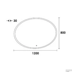 Badkamerspiegel Horizon Ovaal 120x80 Cm LED Dimfunctie -Sealkin Badkamermeubilair Winkel sp hor120 badkamerspiegel horizon ovaal 120x80 cm led dimfunctie tech