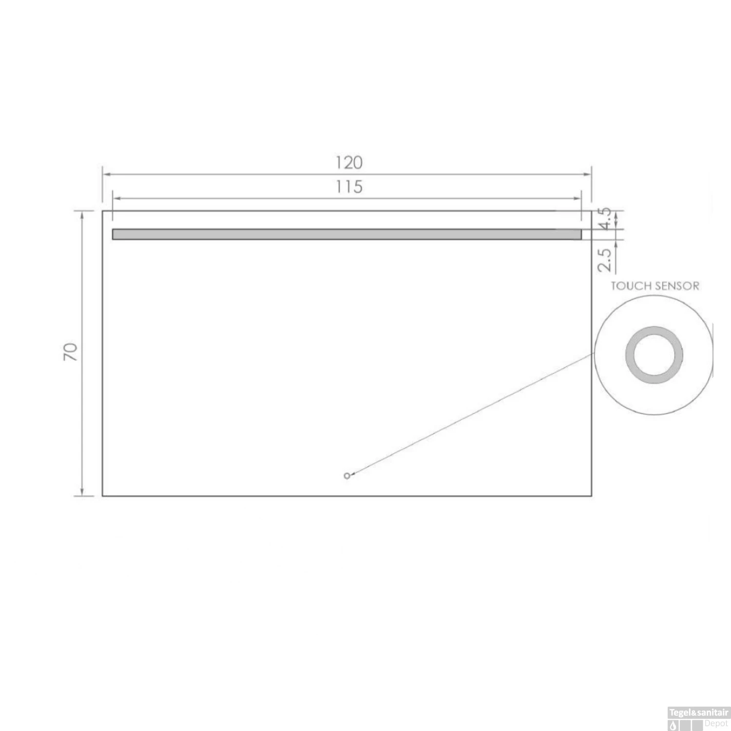 BWS Badkamerspiegel | Spark | Met LED Verlichting | 120x70cm 5 BWS Badkamerspiegel | Spark | Met LED Verlichting | 120x70cm - Afbeelding 3