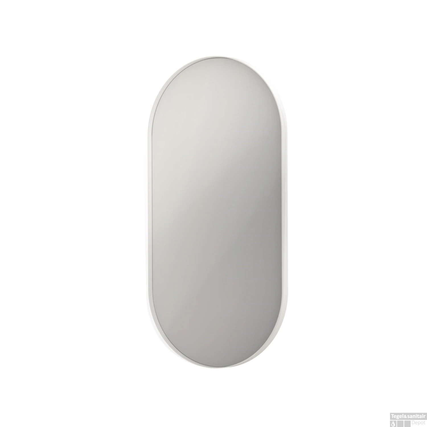 Spiegel Ink SP20 Ovaal In Stalen Kader 50 Cm X 4 Cm X 100 Cm Mat Wit 3 Spiegel Ink SP20 Ovaal In Stalen Kader 50 Cm X 4 Cm X 100 Cm Mat Wit