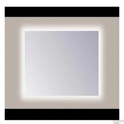 Spiegel Sanicare Q-Mirrors 100x60 Cm PP-Geslepen Vierkant Met Rondom LED Warm White En Afstandsbediening Incl. Ophangmateriaal