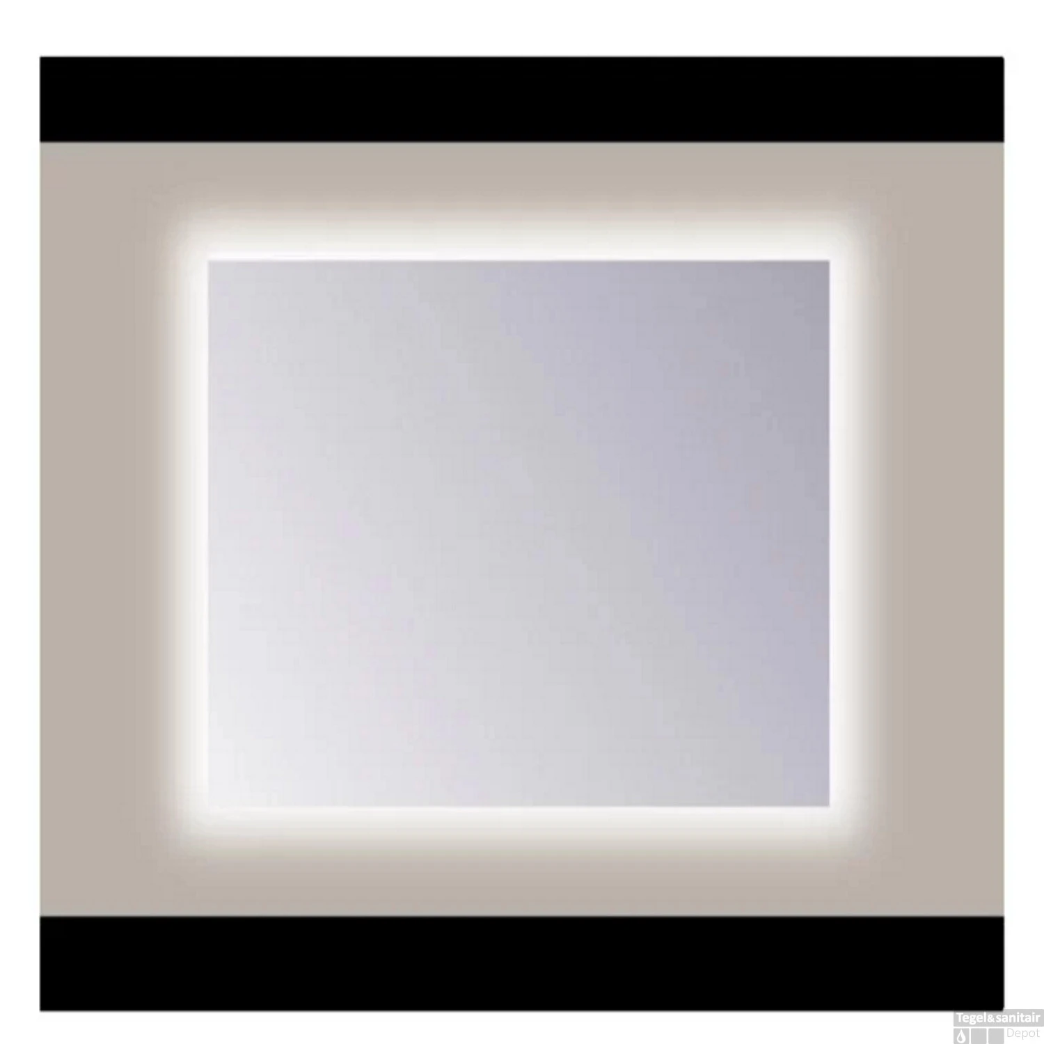 Spiegel Sanicare Q-Mirrors 60x60 Cm PP-Geslepen Vierkant Met Rondom LED Cold White Incl. Ophangmateriaal Zonder Schakelaar