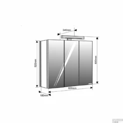 Spiegelkast Allibert Piano 60x61x18 Cm Wit (Nederlands Stopcontact) -Sealkin Badkamermeubilair Winkel spiegelkast allibert pian o tech
