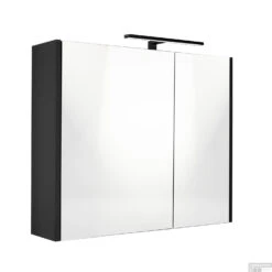 Spiegelkast Best Design Happy Black Incl. LED Verlichting 60x60 Cm Mat Zwart