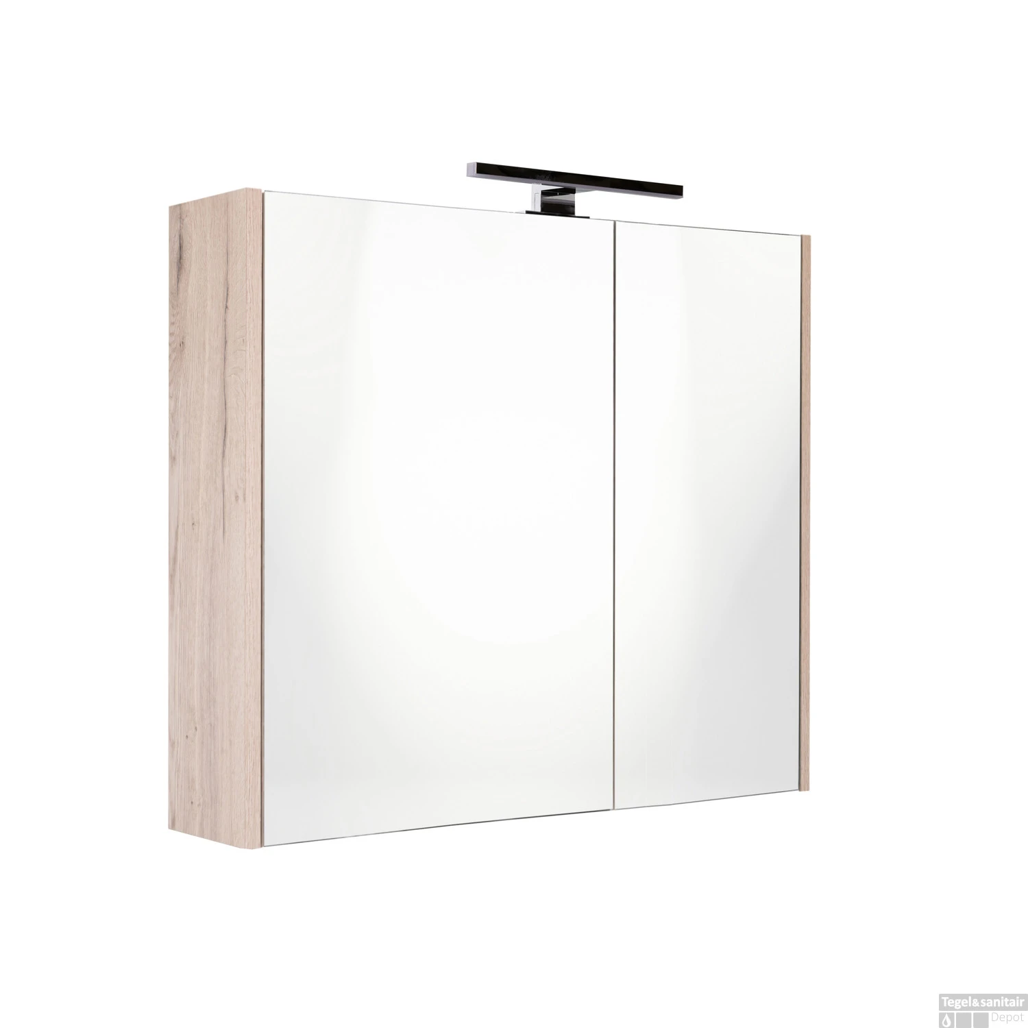 Spiegelkast Best Design Happy Halifax Incl. LED Verlichting 60x60 Cm Eiken