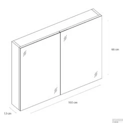 Spiegelkast Differnz Somero 100 Cm Antraciet -Sealkin Badkamermeubilair Winkel spiegelkast differnz somero 100 cm antraciet tech