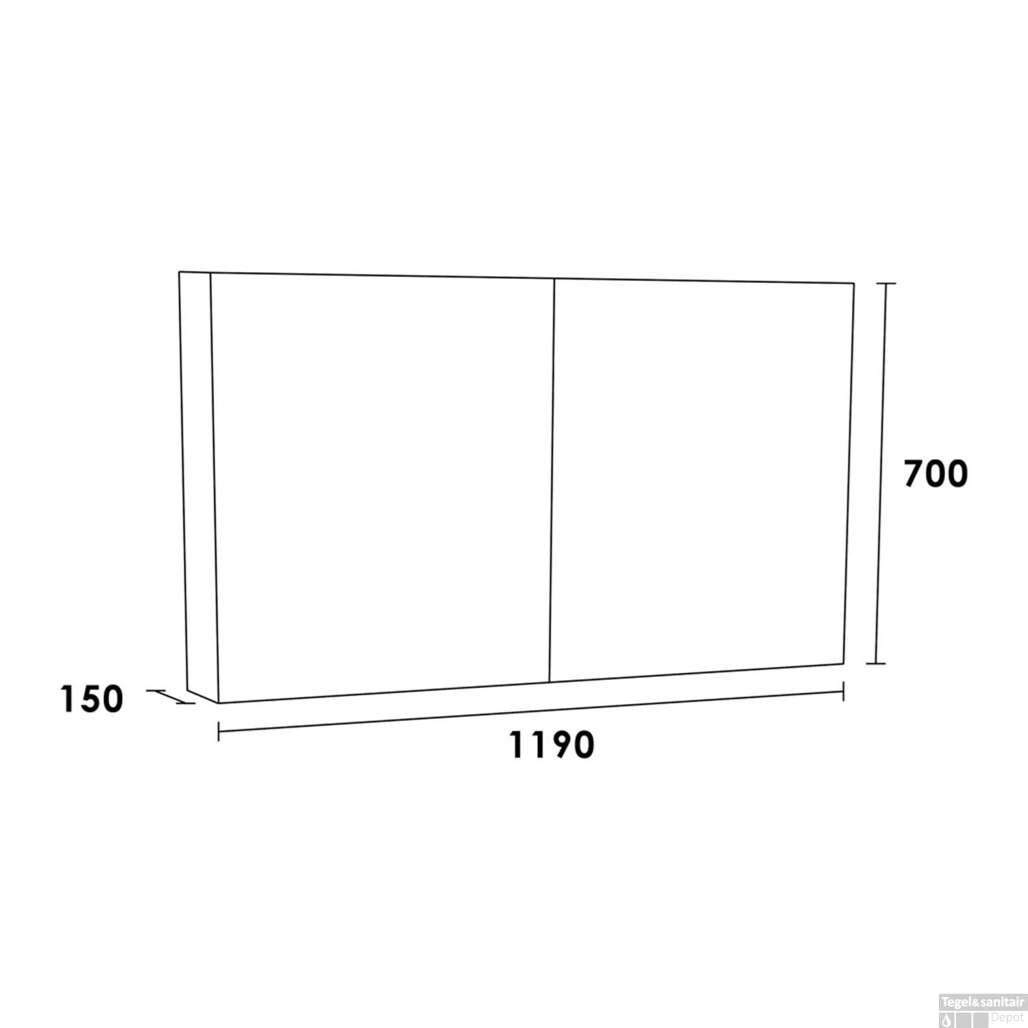 Spiegelkast Dual Exclusive Line 120cm Black Wood 5 Spiegelkast Dual Exclusive Line 120cm Black Wood - Afbeelding 3