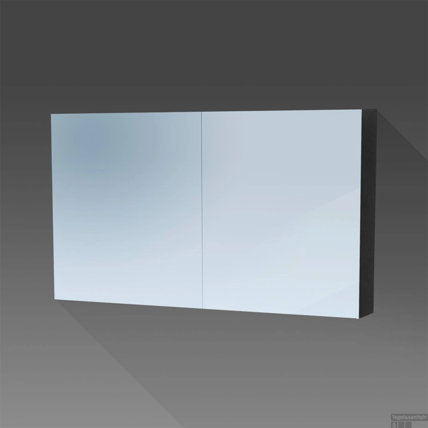 Spiegelkast Dual Exclusive Line 120cm Black Wood 4 Spiegelkast Dual Exclusive Line 120cm Black Wood - Afbeelding 2