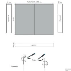 Spiegelkast Sanicare Qlassics 100 Cm 2 Deuren Grey-Wood -Sealkin Badkamermeubilair Winkel spiegelkast sanicare qlassics 100 cm 2 deuren grey wood tech