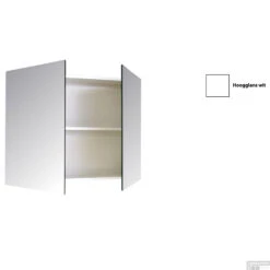 Spiegelkast Sanicare Qlassics 100 Cm 2 Deuren Hoogglans Wit -Sealkin Badkamermeubilair Winkel spiegelkast sanicare qlassics 100 cm 2 deuren hoogglans wit detail3