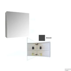 Spiegelkast Sanicare Qlassics 60 Cm 1 Deur Antraciet -Sealkin Badkamermeubilair Winkel spiegelkast sanicare qlassics 60 cm 1 deur antraciet detail1
