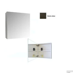 Spiegelkast Sanicare Qlassics 60 Cm 1 Deur Schots-Eiken -Sealkin Badkamermeubilair Winkel spiegelkast sanicare qlassics 60 cm 1 deur schots eiken detail