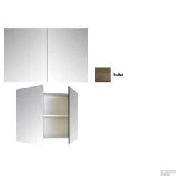 Spiegelkast Sanicare Qlassics 70 Cm 2 Deuren Truffel-Eiken -Sealkin Badkamermeubilair Winkel spiegelkast sanicare qlassics 70 cm 2 deuren truffel eiken detail1