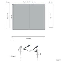 Spiegelkast Sanicare Qlassics 70 Cm 2 Deuren Truffel-Eiken -Sealkin Badkamermeubilair Winkel spiegelkast sanicare qlassics 70 cm 2 deuren truffel eiken tech