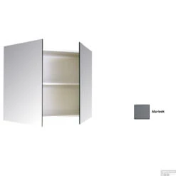 Spiegelkast Sanicare Qlassics 80 Cm 2 Deuren Alu-Look -Sealkin Badkamermeubilair Winkel spiegelkast sanicare qlassics 80 cm 2 deuren alu look detail1