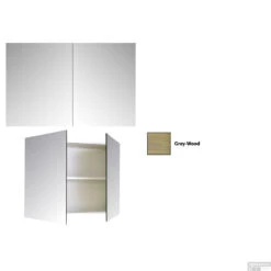Spiegelkast Sanicare Qlassics 90 Cm 2 Deuren Grey-Wood -Sealkin Badkamermeubilair Winkel spiegelkast sanicare qlassics 90 cm 2 deuren grey wood detail