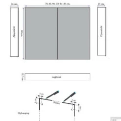 Spiegelkast Sanicare Qlassics 90 Cm 2 Deuren Grey-Wood -Sealkin Badkamermeubilair Winkel spiegelkast sanicare qlassics 90 cm 2 deuren grey wood tech