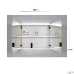 Spiegelkast Sanicare Qlassics Ambiance 100 Cm 2 Deuren Hoogglans Wit -Sealkin Badkamermeubilair Winkel spiegelkast sanicare qlassics ambiance 100 cm 2 deuren tech