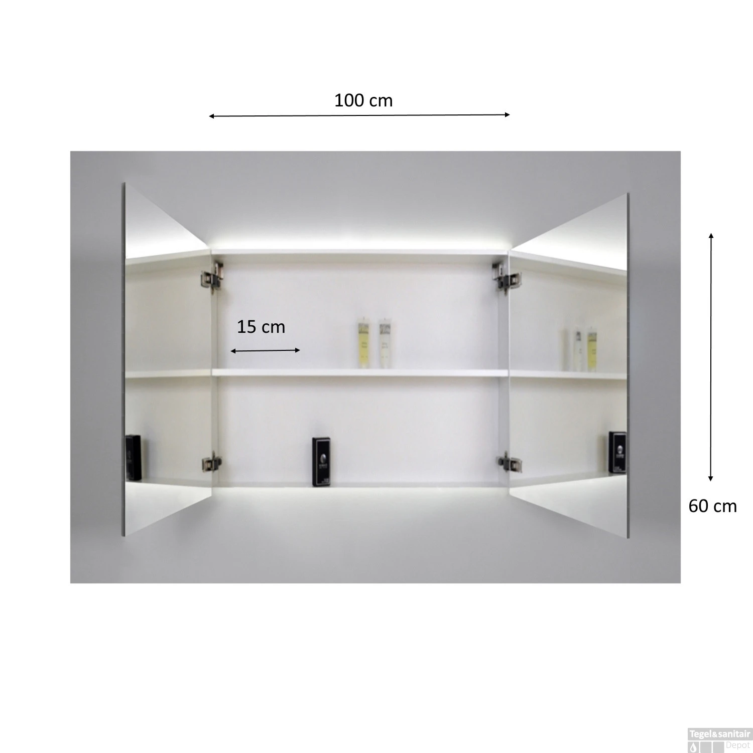 Spiegelkast Sanicare Qlassics Ambiance 100 Cm 2 Deuren Zijdeglans Wit 10 Spiegelkast Sanicare Qlassics Ambiance 100 Cm 2 Deuren Zijdeglans Wit - Afbeelding 8