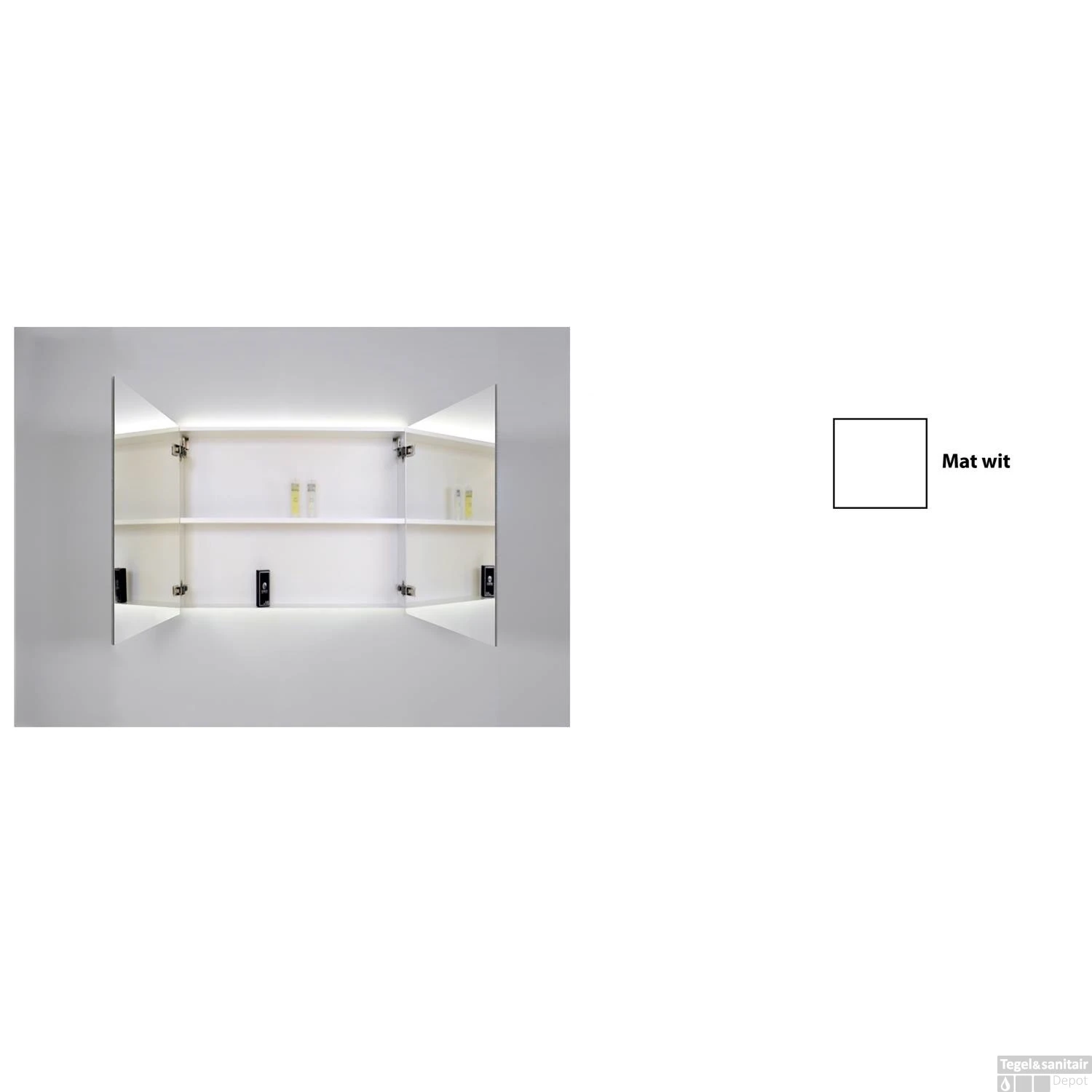 Spiegelkast Sanicare Qlassics Ambiance 100 Cm 2 Deuren Zijdeglans Wit 5 Spiegelkast Sanicare Qlassics Ambiance 100 Cm 2 Deuren Zijdeglans Wit - Afbeelding 3