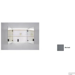 Spiegelkast Sanicare Qlassics Ambiance 120 Cm 2 Deuren Alu-Look -Sealkin Badkamermeubilair Winkel spiegelkast sanicare qlassics ambiance 120 cm 2 deuren alu look detail1