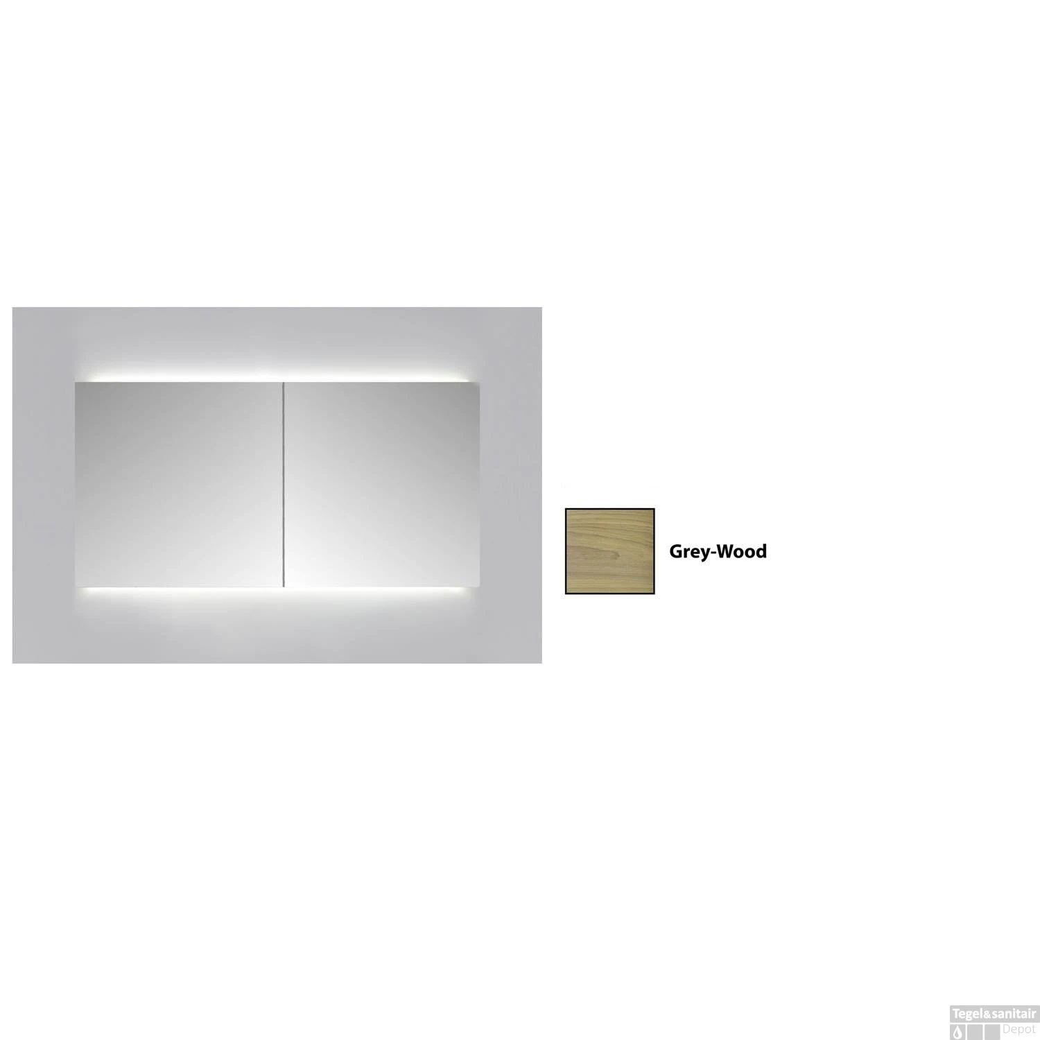 Spiegelkast Sanicare Qlassics Ambiance 120 Cm 2 Deuren Grey-Wood 6 Spiegelkast Sanicare Qlassics Ambiance 120 Cm 2 Deuren Grey-Wood - Afbeelding 4