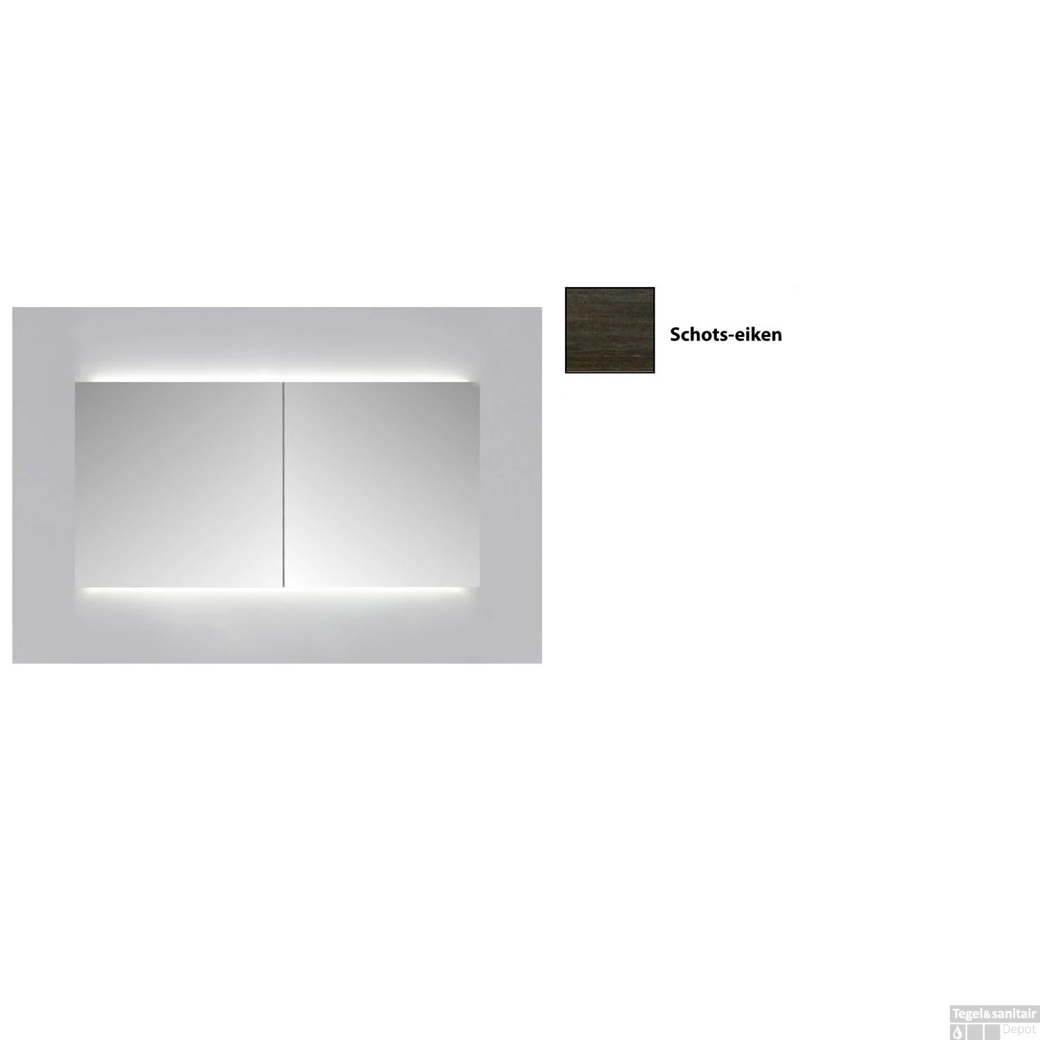 Spiegelkast Sanicare Qlassics Ambiance 120 Cm 2 Deuren Schots-Eiken 6 Spiegelkast Sanicare Qlassics Ambiance 120 Cm 2 Deuren Schots-Eiken - Afbeelding 4