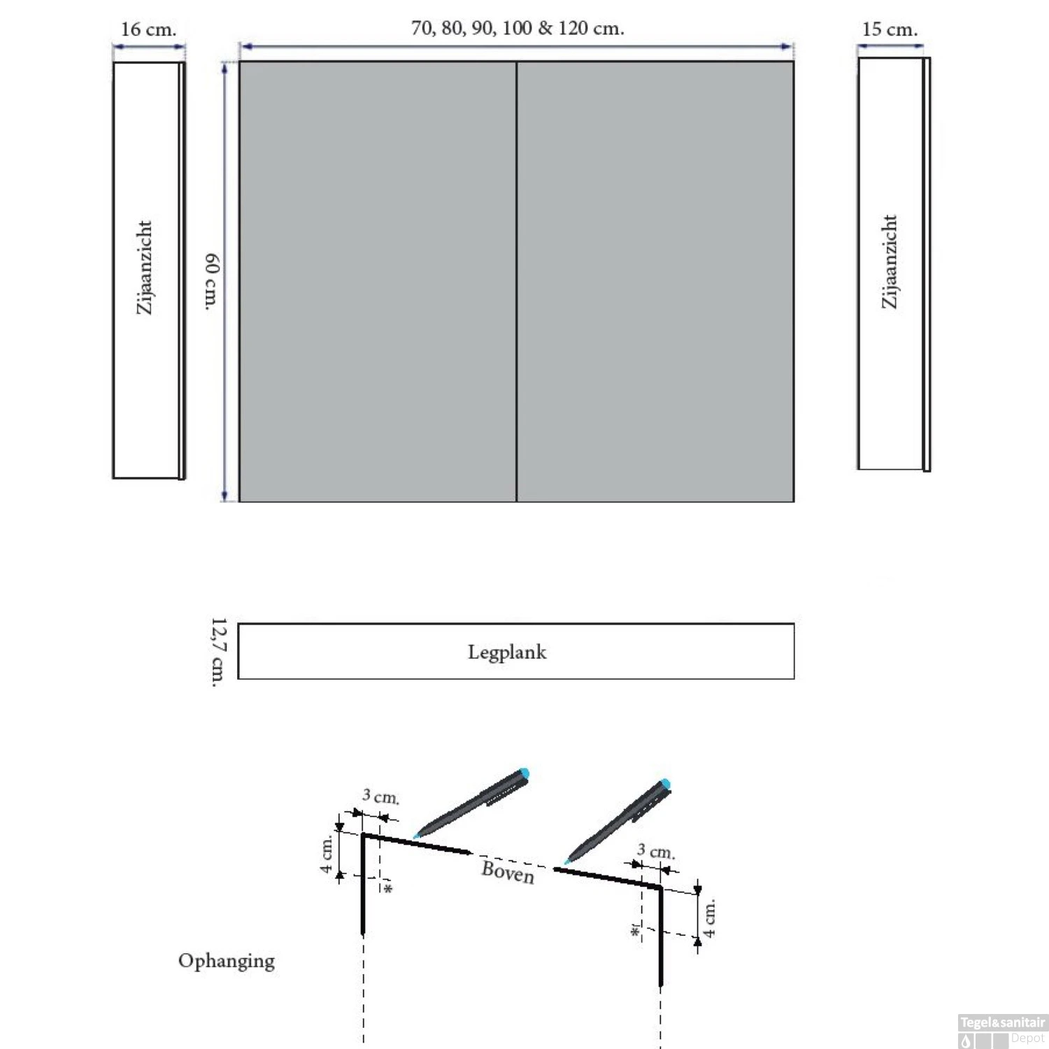 Spiegelkast Sanicare Qlassics Ambiance 120 Cm 2 Deuren Schots-Eiken 9 Spiegelkast Sanicare Qlassics Ambiance 120 Cm 2 Deuren Schots-Eiken - Afbeelding 7