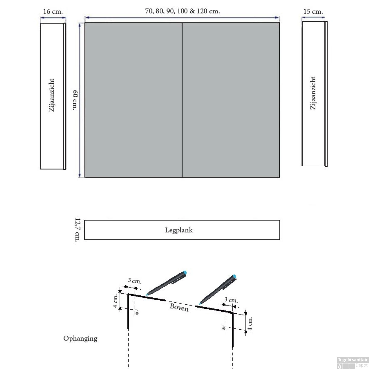 Spiegelkast Sanicare Qlassics Ambiance 70 Cm 2 Deuren Alu-Look 9 Spiegelkast Sanicare Qlassics Ambiance 70 Cm 2 Deuren Alu-Look - Afbeelding 7