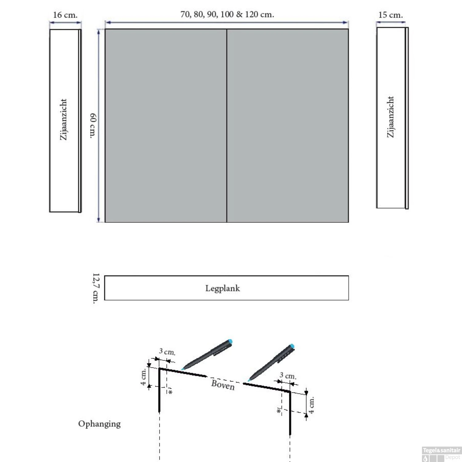 Spiegelkast Sanicare Qlassics Ambiance 70 Cm 2 Deuren Truffel 9 Spiegelkast Sanicare Qlassics Ambiance 70 Cm 2 Deuren Truffel - Afbeelding 7