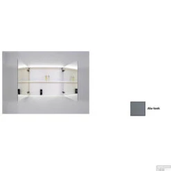Spiegelkast Sanicare Qlassics Ambiance 80 Cm 2 Deuren Alu-Look -Sealkin Badkamermeubilair Winkel spiegelkast sanicare qlassics ambiance 80 cm 2 deuren alu look detail