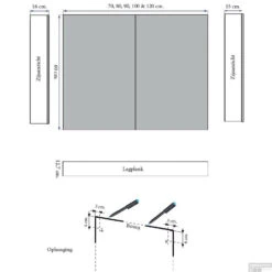 Spiegelkast Sanicare Qlassics Ambiance 80 Cm 2 Deuren Alu-Look -Sealkin Badkamermeubilair Winkel spiegelkast sanicare qlassics ambiance 80 cm 2 deuren alu look tech 1