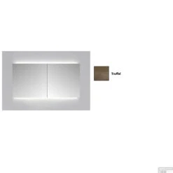 Spiegelkast Sanicare Qlassics Ambiance 80 Cm 2 Deuren Truffel -Sealkin Badkamermeubilair Winkel spiegelkast sanicare qlassics ambiance 80 cm 2 deuren truffel detail
