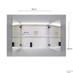 Spiegelkast Sanicare Qlassics Ambiance 90 Cm 2 Deuren Antraciet -Sealkin Badkamermeubilair Winkel spiegelkast sanicare qlassics ambiance 90 cm 2 deuren tech 1 1