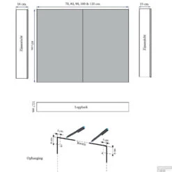 Spiegelkast Sanicare Qlassics Ambiance 90 Cm 2 Deuren Alu-Look -Sealkin Badkamermeubilair Winkel spiegelkast sanicare qlassics ambiance 90 cm 2 deuren alu look tech 1