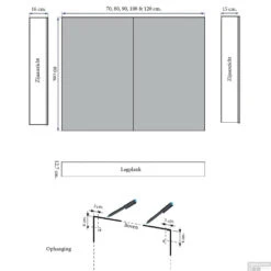 Spiegelkast Sanicare Qlassics Ambiance 90 Cm 2 Deuren Antraciet -Sealkin Badkamermeubilair Winkel spiegelkast sanicare qlassics ambiance 90 cm 2 deuren antraciet tech 2
