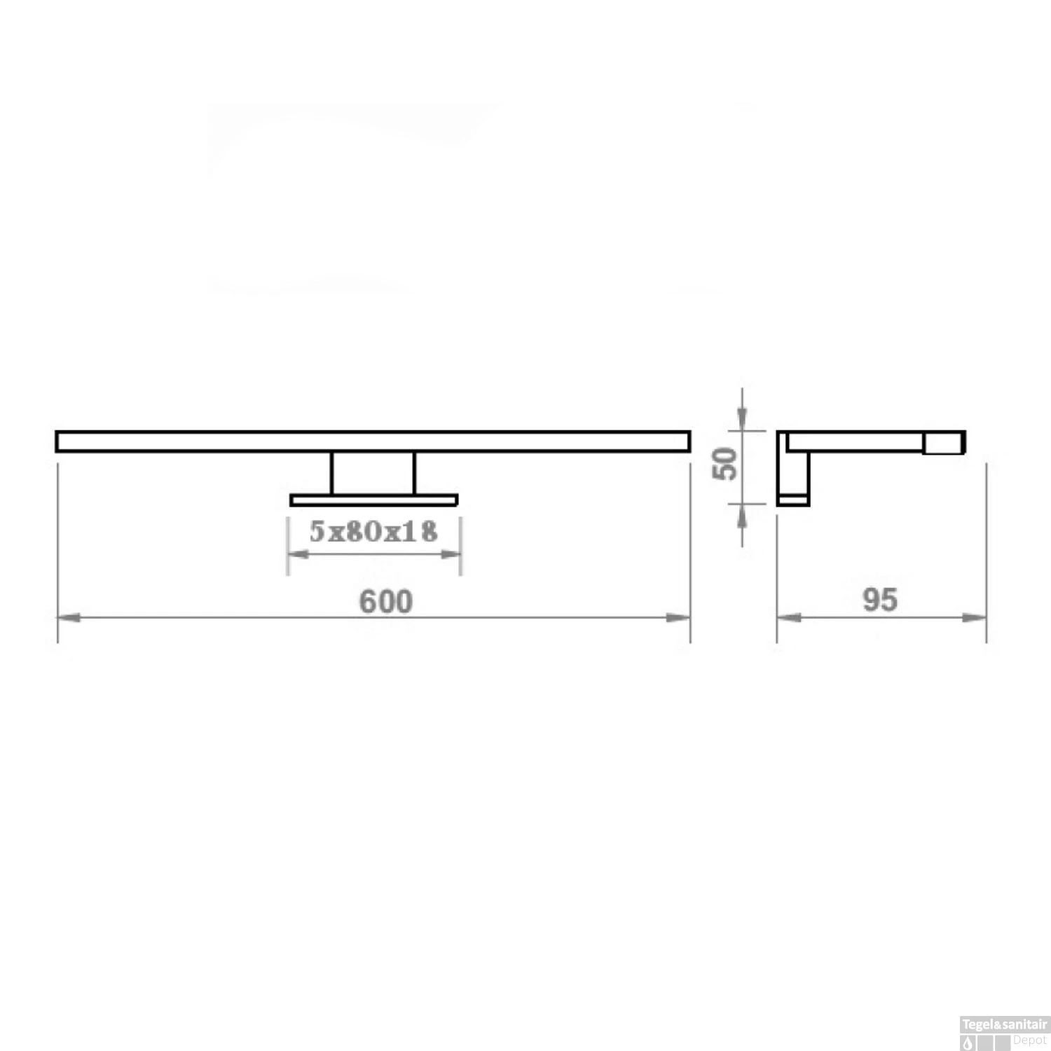 Spiegelverlichting Sanicare LED Anna 60 Cm Goud 5 Spiegelverlichting Sanicare LED Anna 60 Cm Goud - Afbeelding 3