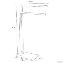 Handdoekrek 2-armig Sealskin Tube Wit -Sealkin Badkamermeubilair Winkel ssk362383210 tekening