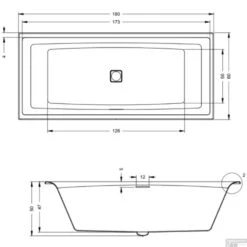 Ligbad Riho Still Square Met LED En Hoofdsteun 180x80 Cm Acryl Wit (Links En Rechts) -Sealkin Badkamermeubilair Winkel still square 180x80 t1 rechts 1 1