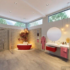 STONE Vrijstaand Bad 170x75cm Kleur Fire / Talc -Sealkin Badkamermeubilair Winkel stone 2 00012