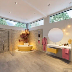 STONE Vrijstaand Bad 170x75cm Kleur Ocher / Talc -Sealkin Badkamermeubilair Winkel stone 2 00014