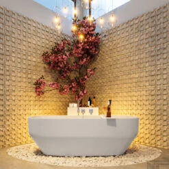 STONE Vrijstaand Bad 170x75cm Kleur Talc / Talc -Sealkin Badkamermeubilair Winkel stone 3 00002