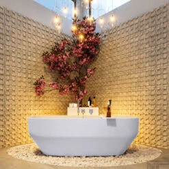 STONE Vrijstaand Bad 170x75cm Kleur Cale / Talc -Sealkin Badkamermeubilair Winkel stone 3 00008