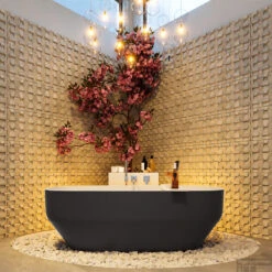 STONE Vrijstaand Bad 170x75cm Kleur Dark Grey / Talc -Sealkin Badkamermeubilair Winkel stone 3 00009