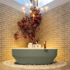 STONE Vrijstaand Bad 170x75cm Kleur Army / Talc 15 STONE Vrijstaand Bad 170x75cm Kleur Army / Talc -Sealkin Badkamermeubilair Winkel stone 3 00010
