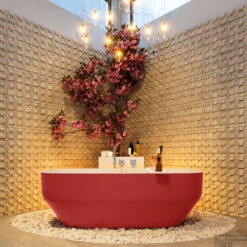 STONE Vrijstaand Bad 170x75cm Kleur Fire / Talc -Sealkin Badkamermeubilair Winkel stone 3 00012