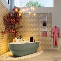 STONE Vrijstaand Bad 170x75cm Kleur Army / Talc 16 STONE Vrijstaand Bad 170x75cm Kleur Army / Talc -Sealkin Badkamermeubilair Winkel stone 4 00010