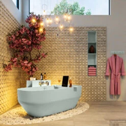 STONE Vrijstaand Bad 170x75cm Kleur Greey / Greey -Sealkin Badkamermeubilair Winkel stone 4 00018